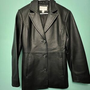 Worthington black leather jacket size small
